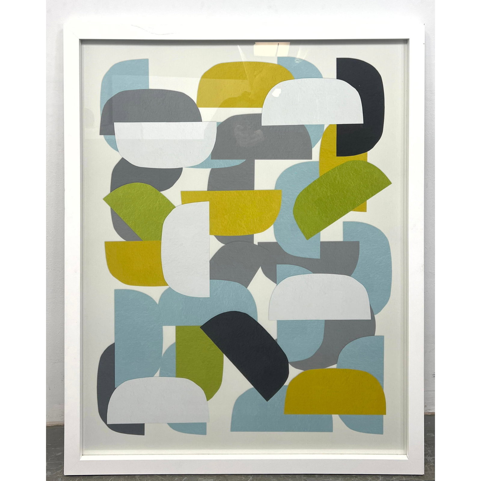 Modernist Abstracted Print Demi Lune Form Art. "D Rings" Rozell Design Group.: Modernist Abstracted Print Demi Lune Form Art. "D Rings" Rozell Design Group. Dimensions: Height: 53 inches, Width: 41 inches. --- - We offer curbside delivery for most items to NYC, Manhattan, Close