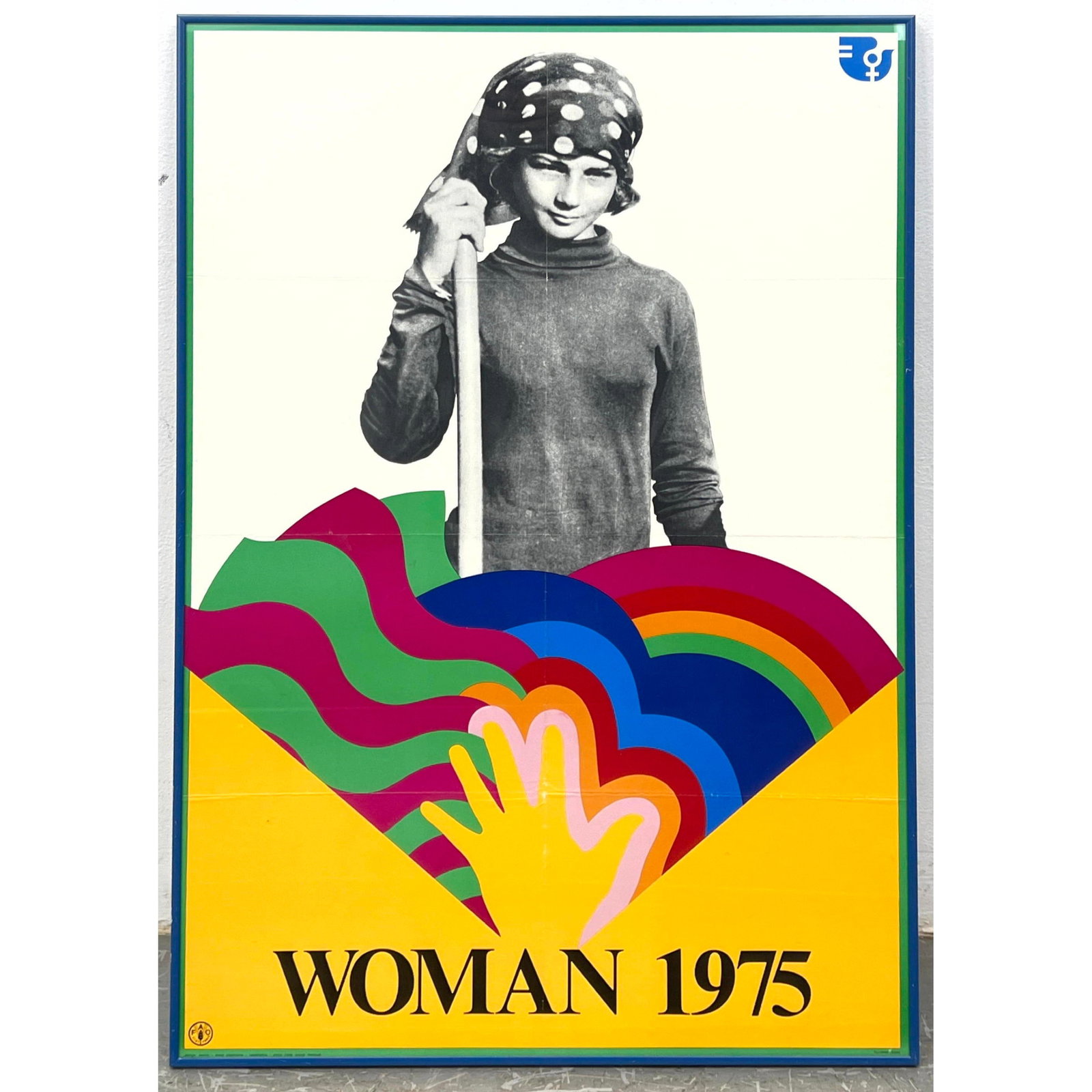 European 70s Vintage Framed Lithograph 1975 Woman Poster. Pop Art, Celebration of women. (1 of 8)