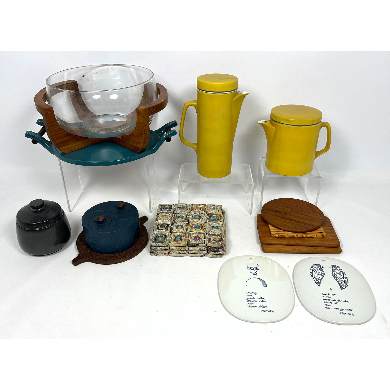 15pcs Mid Century Modern.  Schmid Pitchers, Bennington pottery, Royal Copenhagen, Asian, etc. (1 of 20)
