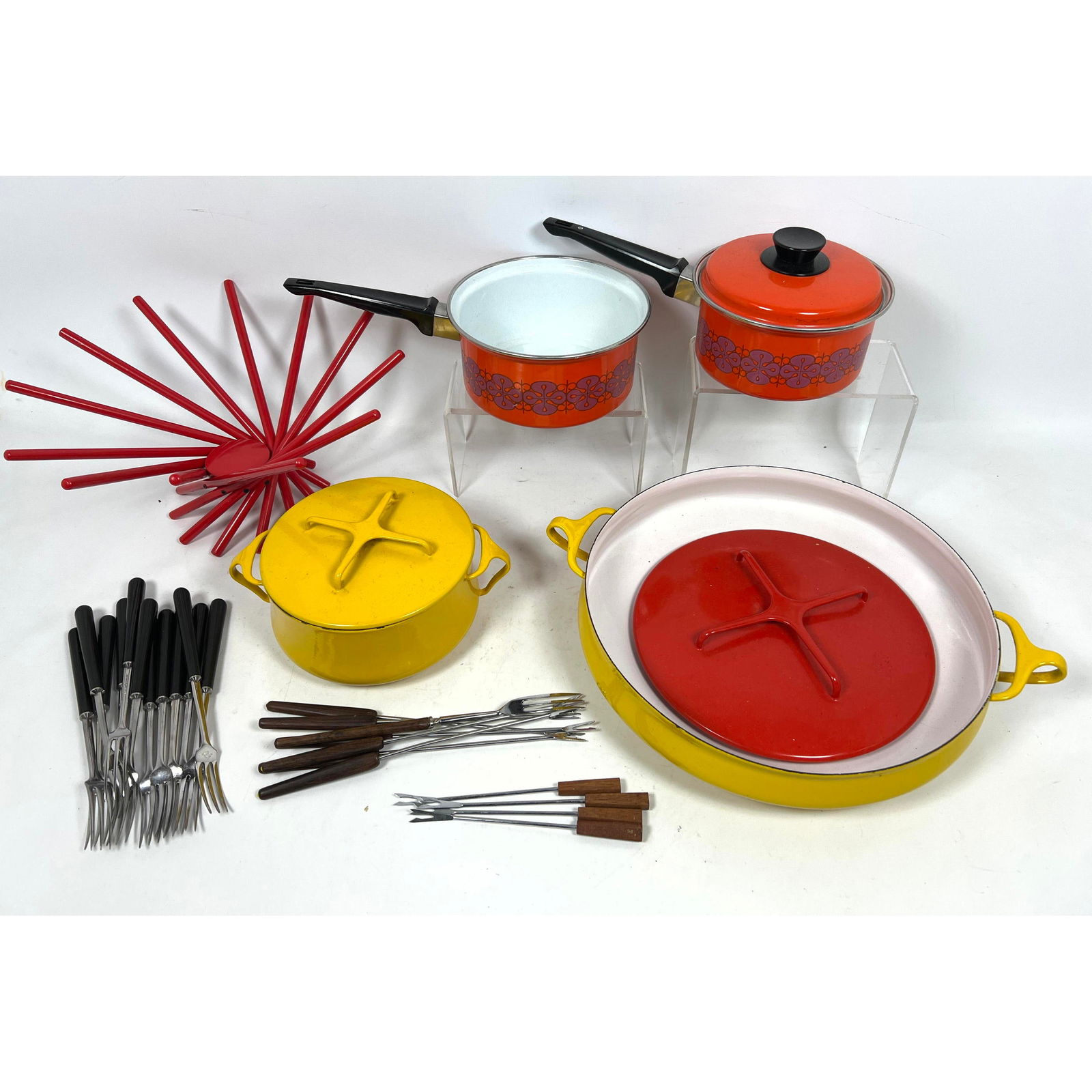 Mid Century Modern Kitchen Lot. Dansk, Fondue Forks, Fruit basket, etc. (1 of 20)