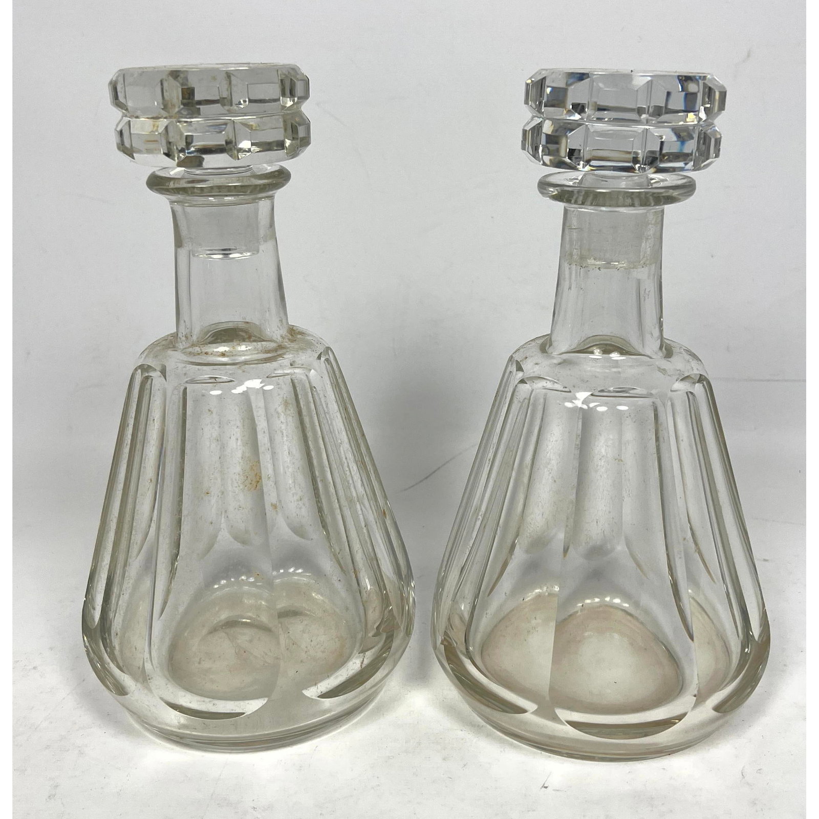 2pc BACCARAT France Crystal Decanters. Stoppers. French. Both marked. (1 of 13)