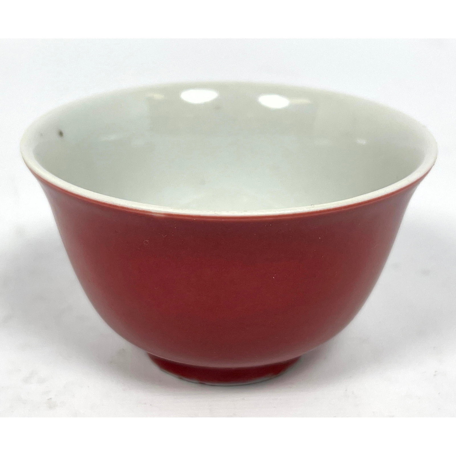 CHINESE PORCELAIN COPPER RED TEA CUP.  Marked (1 of 8)