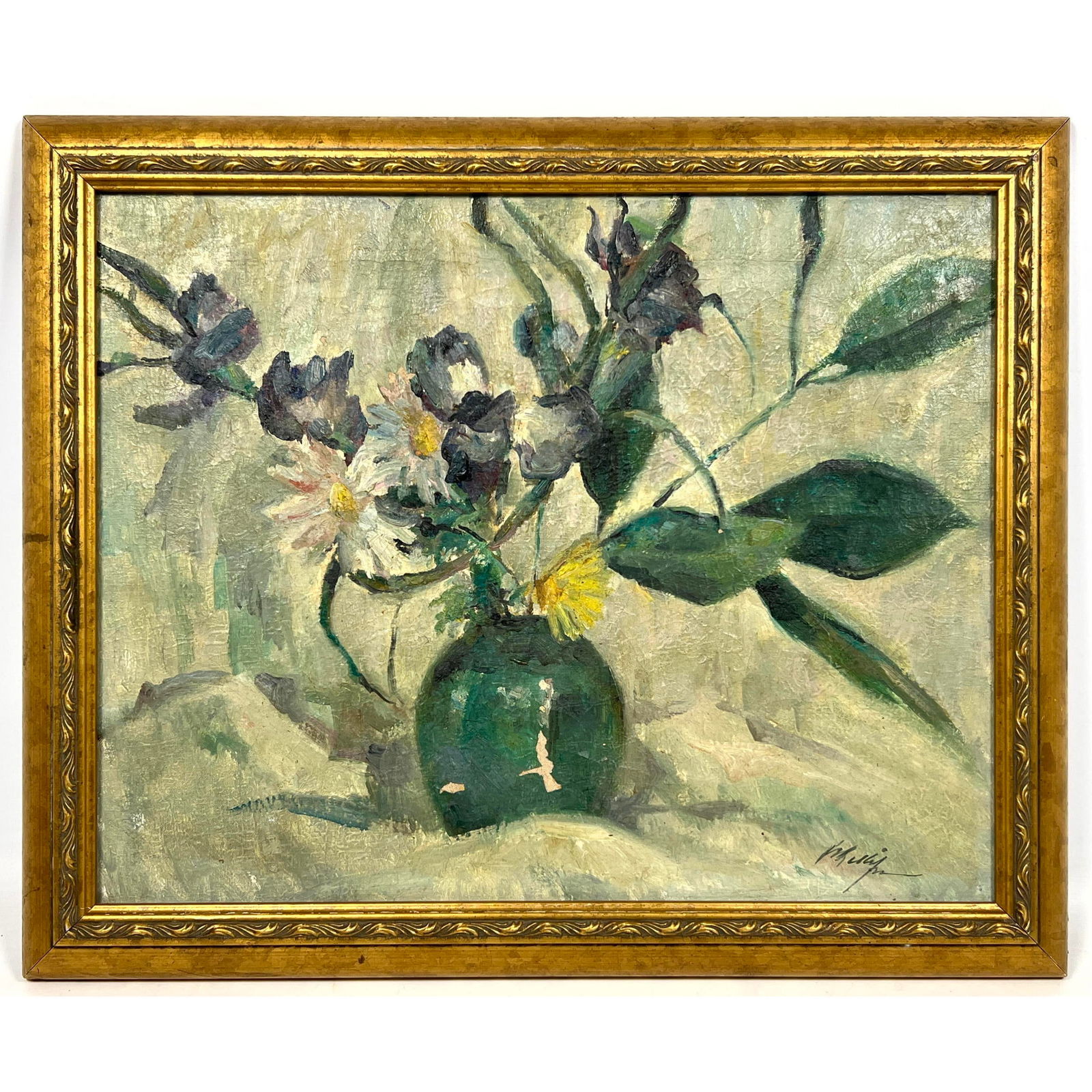 MELLVILLE A PHILLIPS  Still Life Painting. Vase with Flowers. (1 of 10)