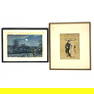2pcs  Takeji ASANO Moonlight in Sarusawa Pond, Nara Woodblock print and Suzuki Harunobu Woodblock pr