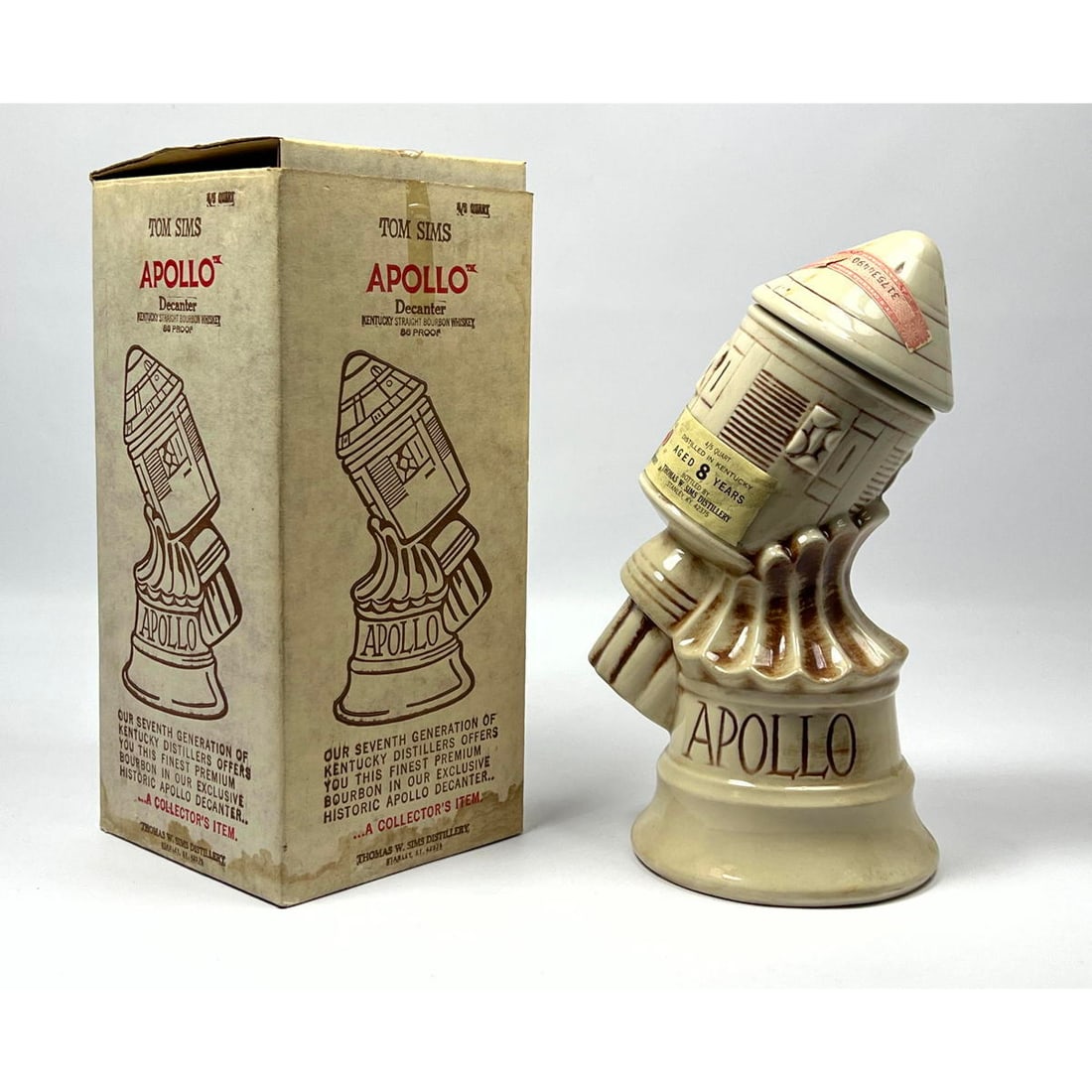 Figural APOLLO Space Rocket Kentucky Whiskey Decanter Bottle. In Box. Kentucky Straight Whiskey. (1 of 8)