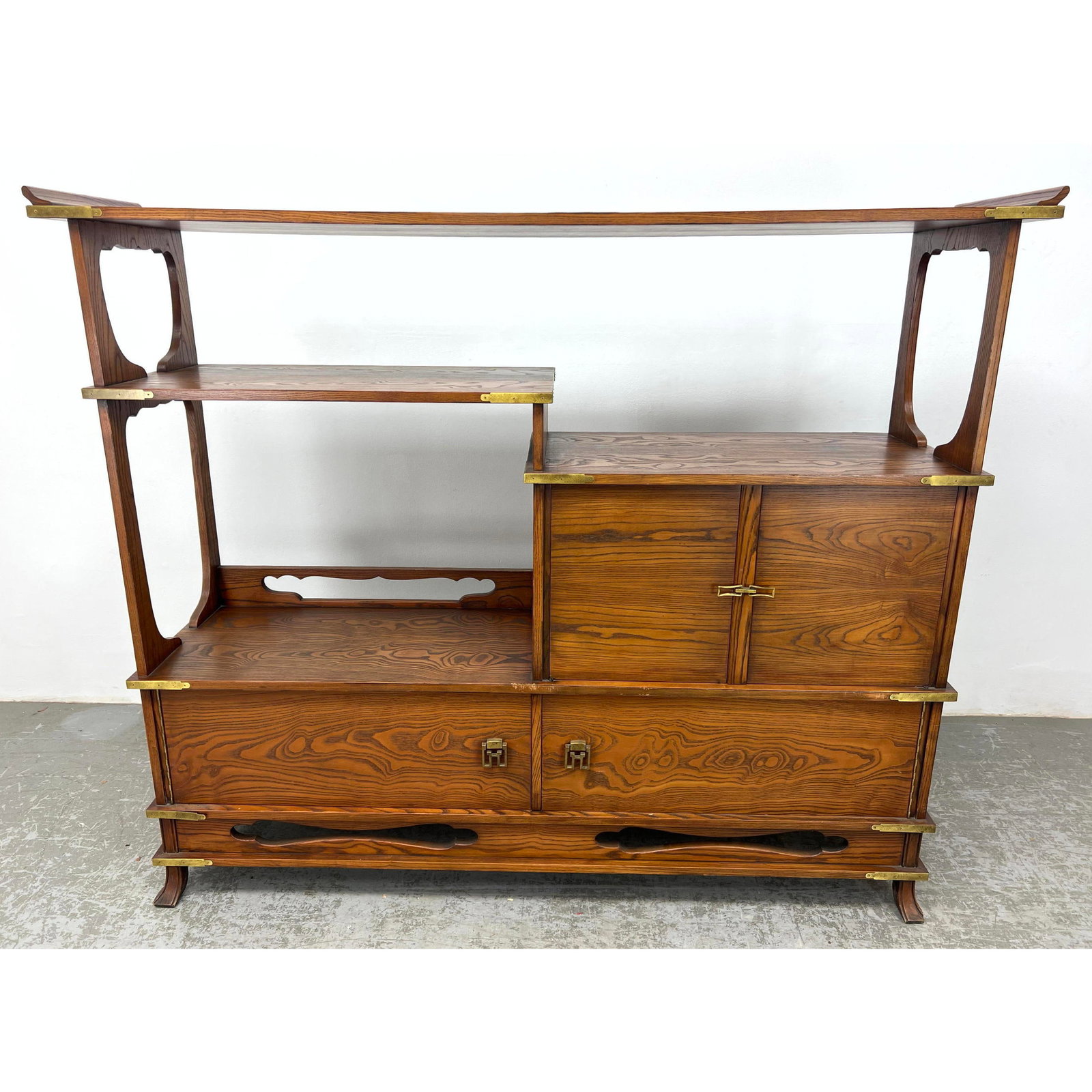 Asian style Display Cabinet. Brass Hardware. (1 of 18)