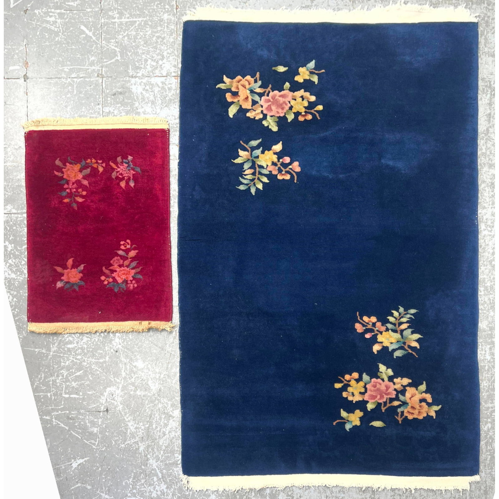 3'11 X 7'2 Chinese Deco Carpet with Small Mat. (1 of 14)