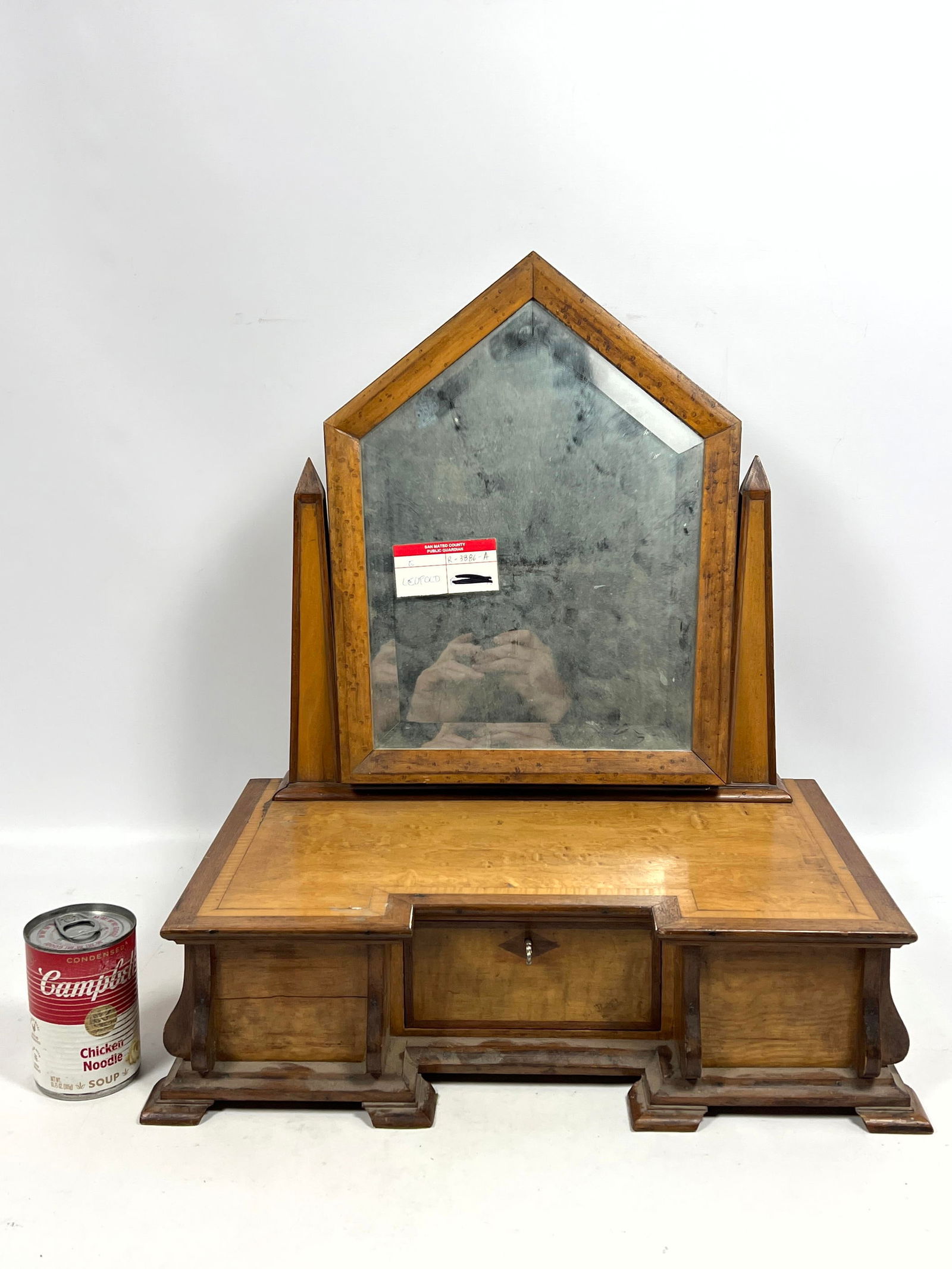 antique Hand Made Dresser Mirror with Drawers.: antique Hand Made Dresser Mirror with Drawers. Dimensions: Height: 20 inches, Width: 17.25 inches, Depth: 10.75 inches. --- - We offer curbside delivery for most items to NYC, Manhattan, Close Brookly