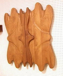 STEWART PAUL Sculpted Wall Panel Sculpture. Butt: STEWART PAUL Sculpted Wall Panel Sculpture. Butternut Maple. Unsigned. Consigned by owner who acquired directly from the artist. Studio Woodworker.-- Dimensions: H: 43 inches: W: 40 inches ---