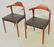 Pair HANS WEGNER Style Side Chairs. Rosewood accents.