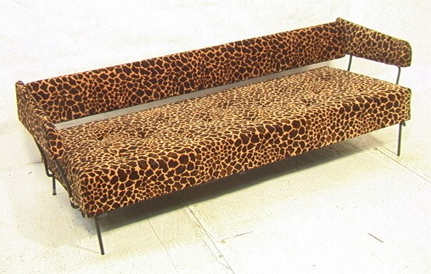 Animal Print Mid Century Modern Hairpin Leg Sofa Feb 05 2013