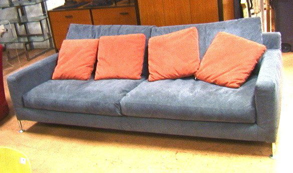 Cappellini Harry Sofa Designed by Antonio Citteri: Cappellini Harry Sofa Designed by Antonio Citterio. Gray Suede.-- Dimensions: H: 33 inches: W: 97 inches: D: 42 inches ---