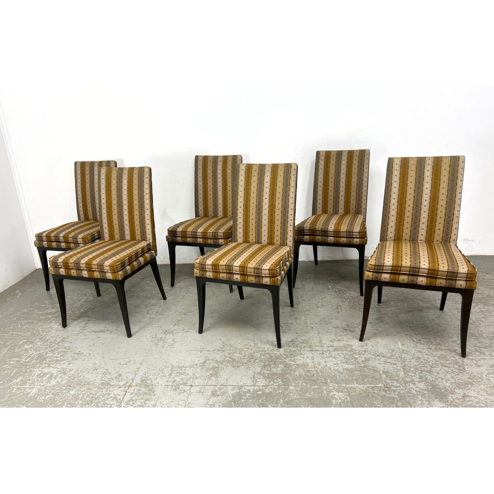 Set 6 Harvey Probber Dining Chairs with Saber Legs. Unmarked. (1 of 20)