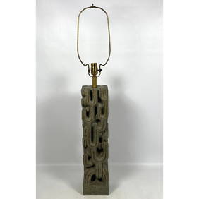 Mid Century Modern Brutalist Chalk Ceramic Table Lamp. (1 of 13)