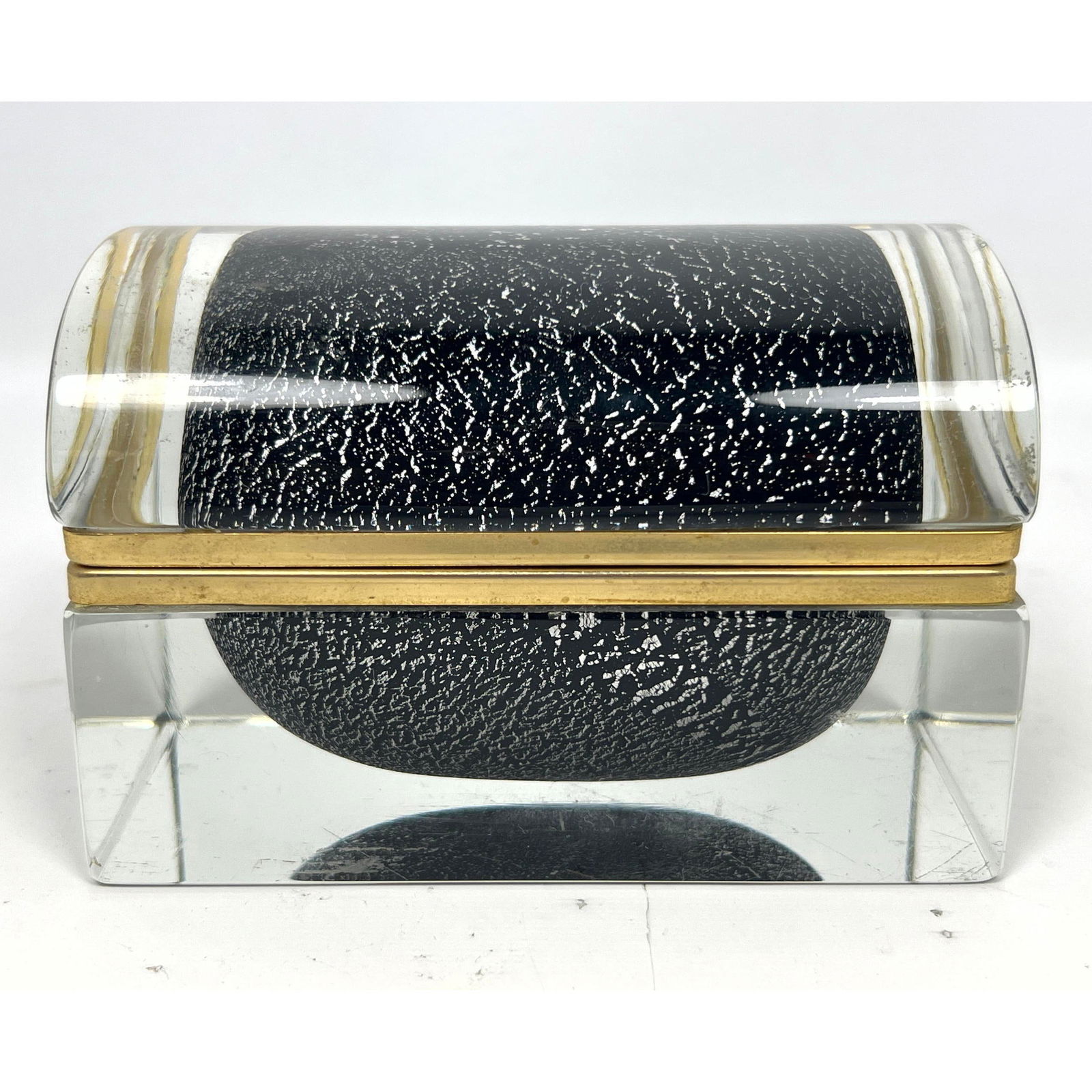 Vintage Silver Leafed Mandruzzato Sommerso Murano Art Glass Dresser Box (1 of 10)