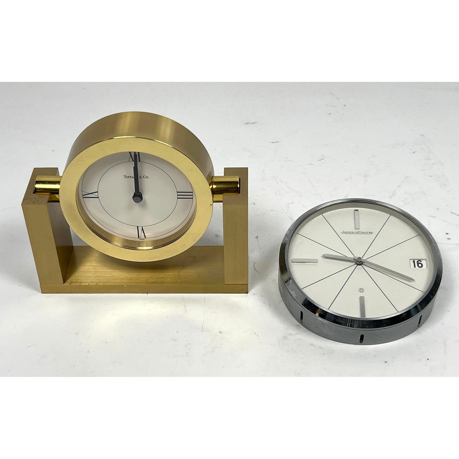 2pcs Desk Clocks. Jaeger LeCoultre and Tiffany Co. (1 of 13)