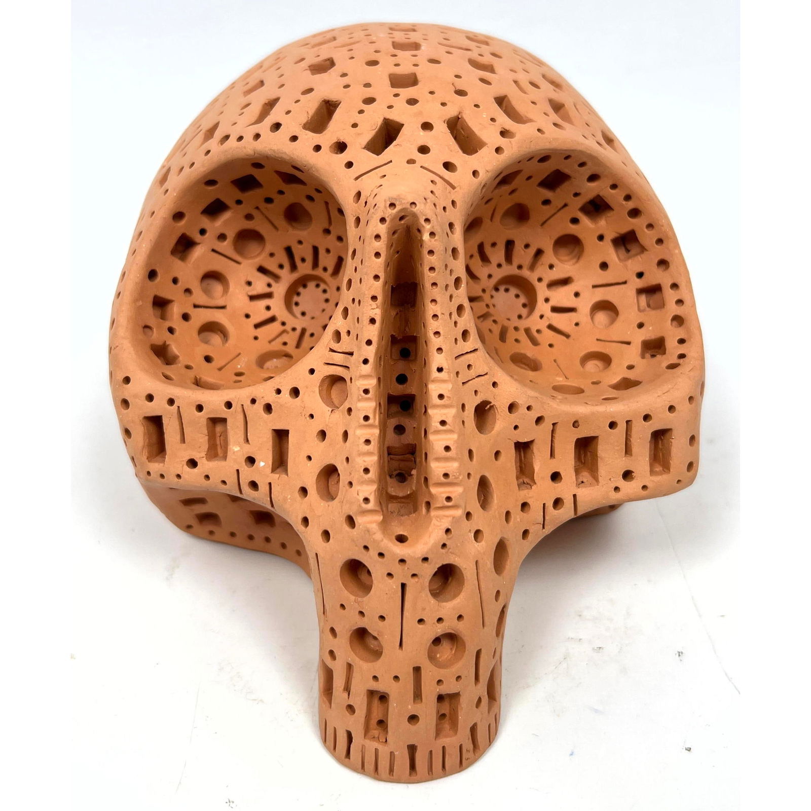 ALEXANDER NEY Modernist Pottery Skull Sculpture. Signature design. Marked. (1 of 10)