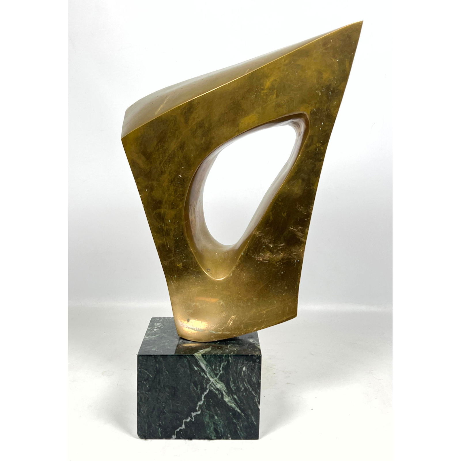 Unsigned Bronze Sculpture on Marble base. Modernist form. (1 of 12)