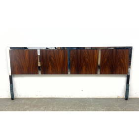 Milo Baughman for John Stewart rosewood and chrome king sized headboard (1 of 10)