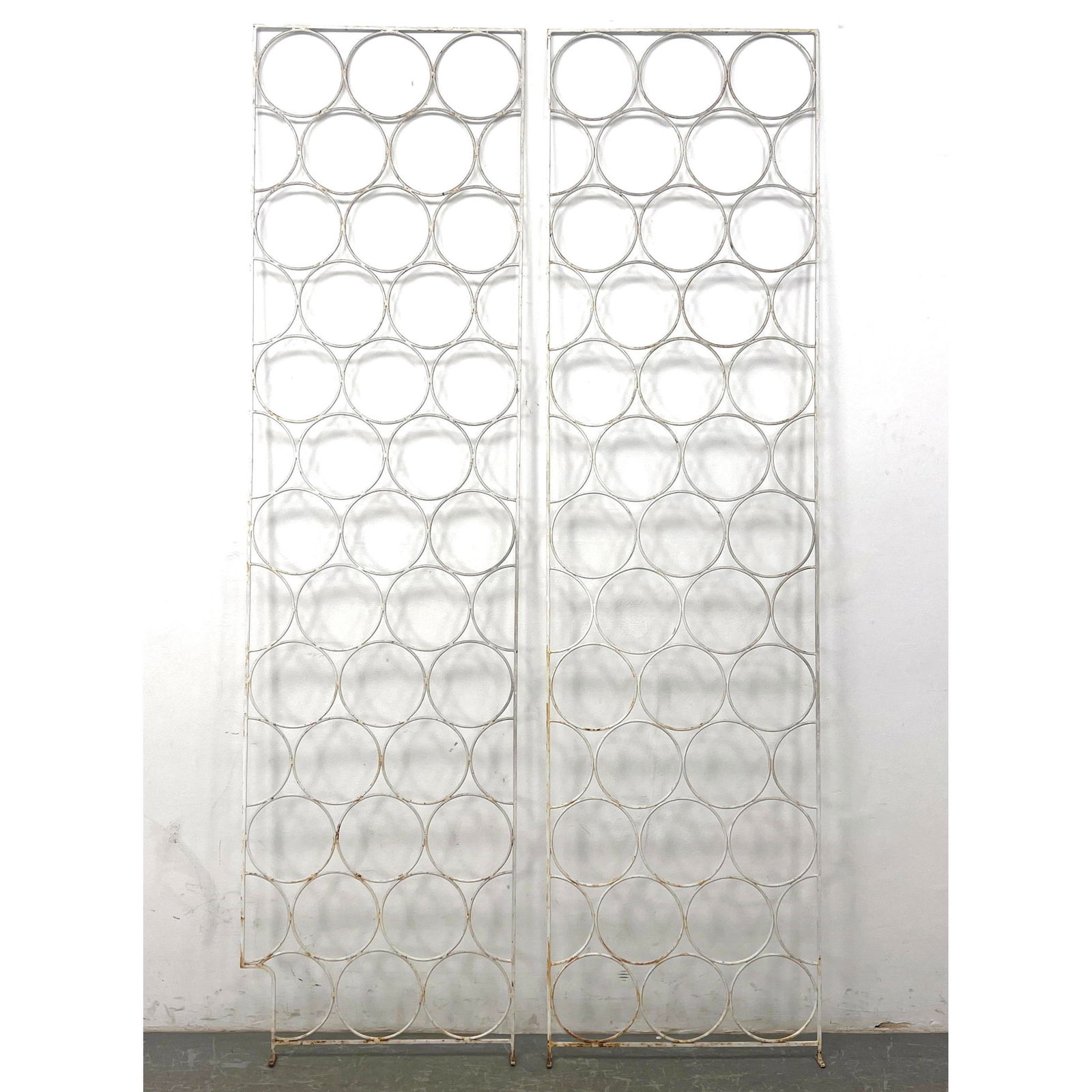 Pair Iron Lattice Screen Panels. Circle design. (1 of 15)
