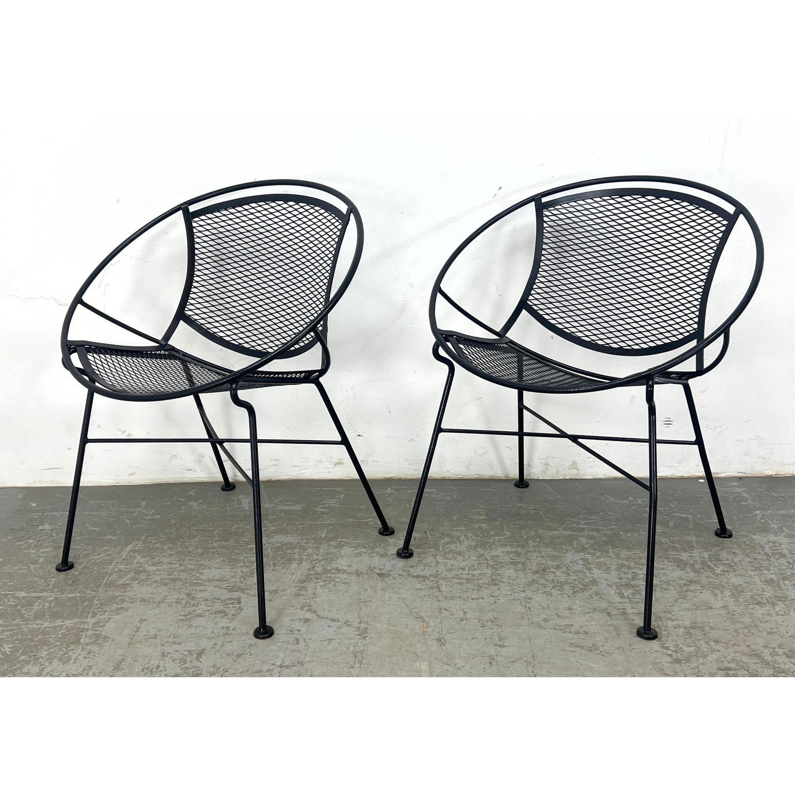 Pair Salterini Radar Hoop Chairs. Iron mesh. (1 of 15)