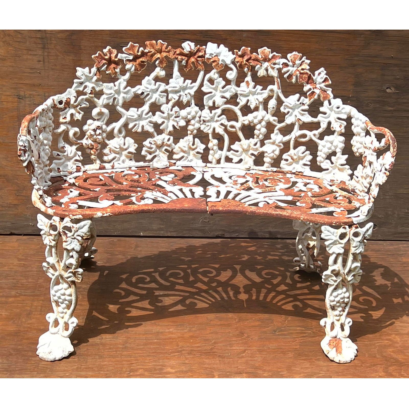 Cast Iron Garden Bench With Grapes And Leaf Design (1 of 5)