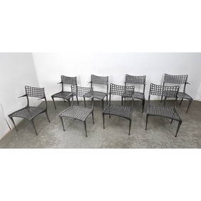 Set 8 BROWN JORDAN "Sol Y Luna" Gazelle Dining Chairs. Short Arms. Aluminum. Original Design by DAN (1 of 19)