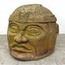 Large Pottery Garden Sculpture. Inca form bust head sculpture.