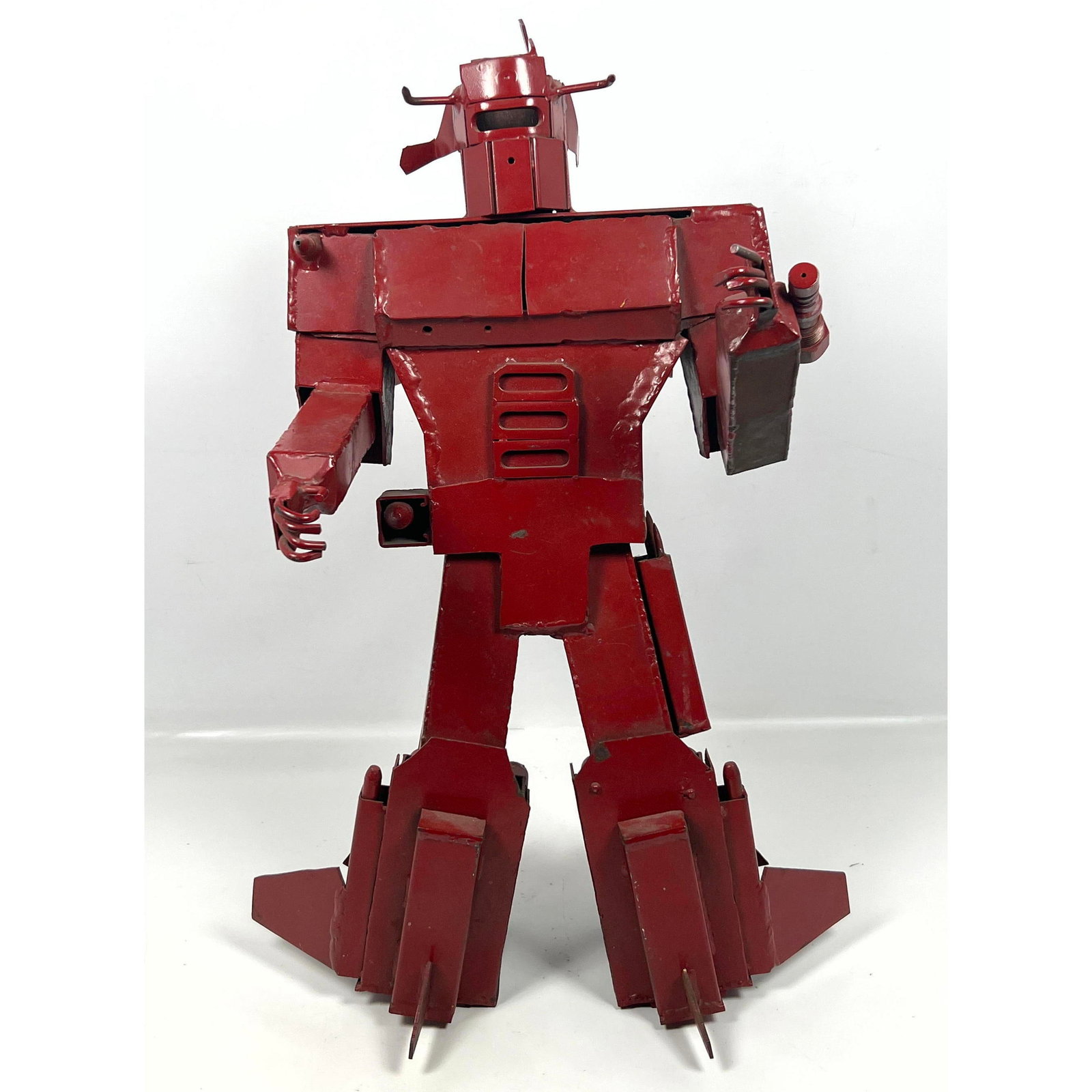 Welded, Painted Metal Figural Sculpture. Robot or Spaceman form. (1 of 12)