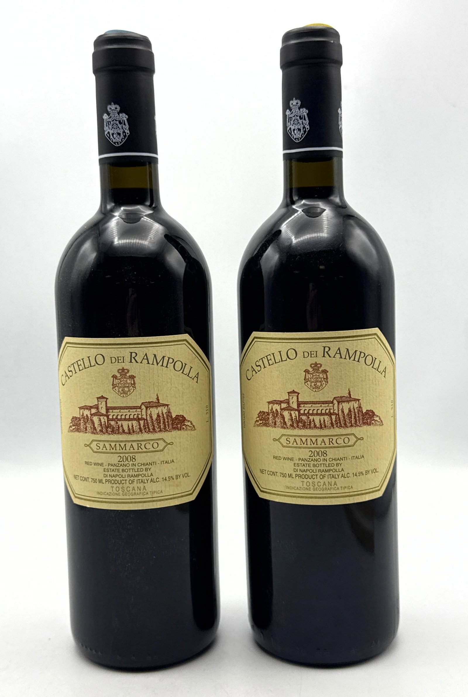 2 pcs - 2008 Castello dei Rampolla Sammarco Toscana IGT Red Wine: 2 pcs - 2008 Castello dei Rampolla Sammarco Toscana IGT Red Wine Dimensions: Height: 12 inches, Width: inches. --- Buyers are encouraged to pick up their purchases directly from our location. Please n