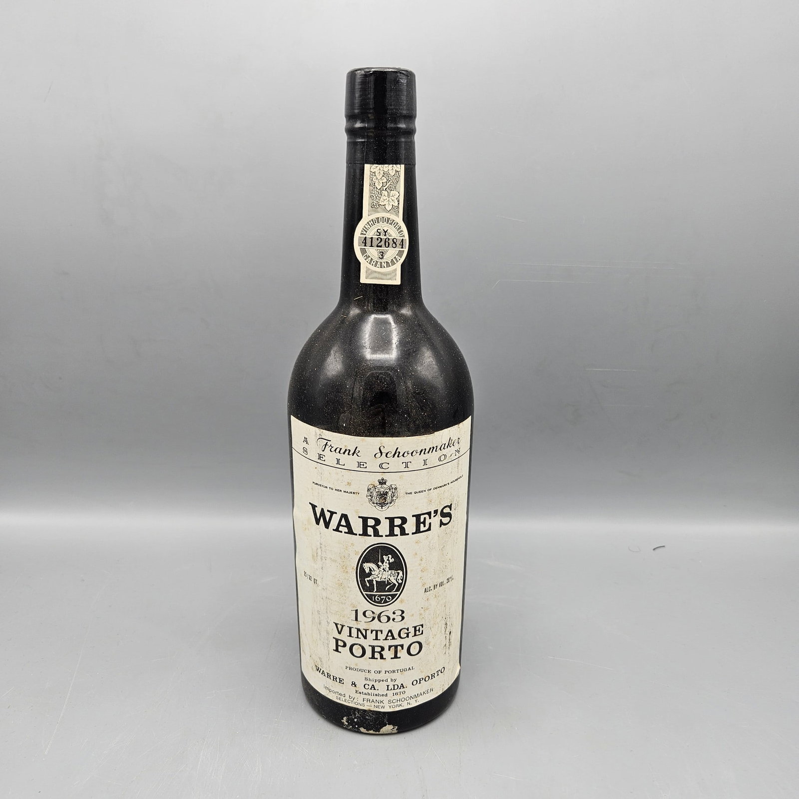 1963 Warre Porto Vintage Red - Fortified Wine: 1963 Warre Porto Vintage Red - Fortified Wine --- Buyers are encouraged to pick up their purchases directly from our location. Please note: we do not offer shipping for spirits to any destination. All