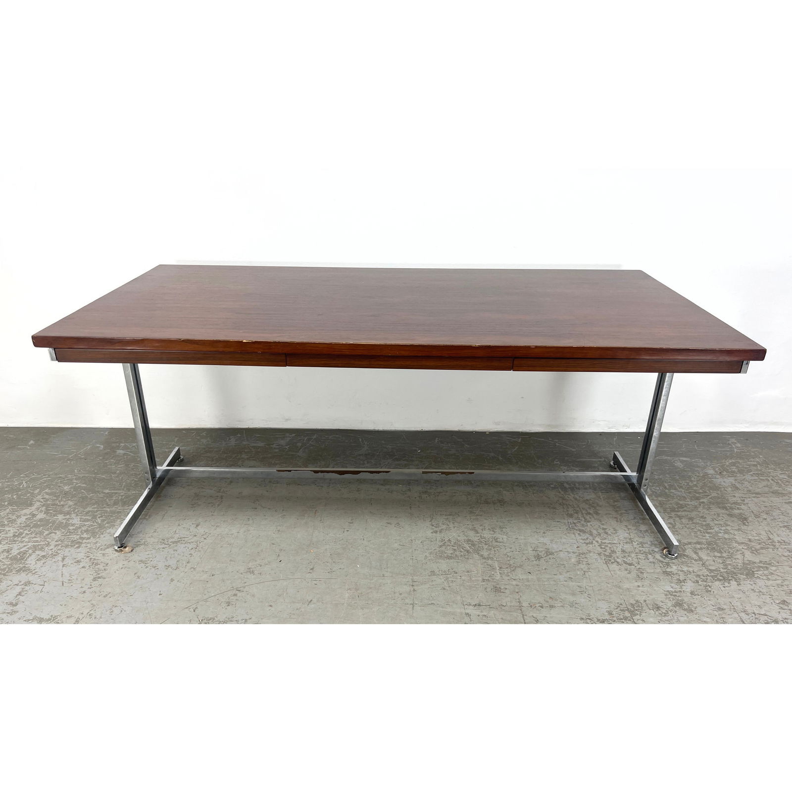 Hugh Acton for Vecta Rosewood Desk with labeled Vecta. (1 of 11)