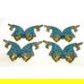Set 4 Double Fish Brass and Enamel Elements. After Mendoza.