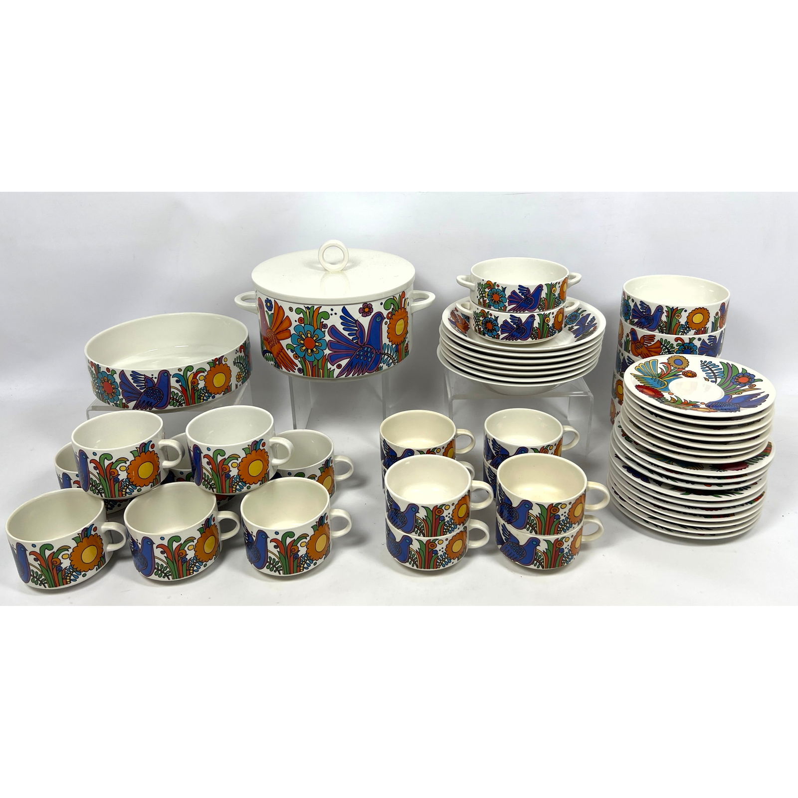 47pc Villeroy and Boch Acapulco  China Dish set. After an Original Mexican Design. Birds and Floral (1 of 18)