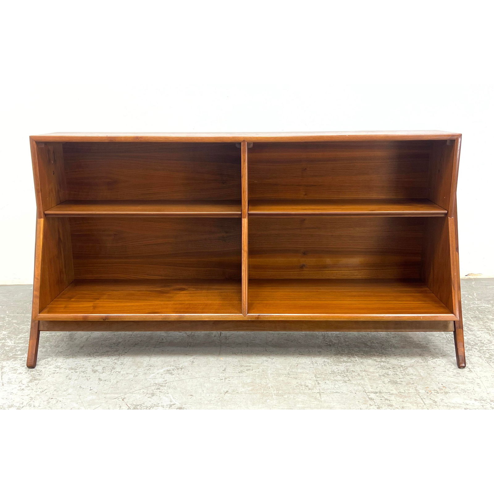 KIP STEWART for DREXEL "Declaration" Low Shelf Cabinet. Curved legs with adjustable shelves. (1 of 14)