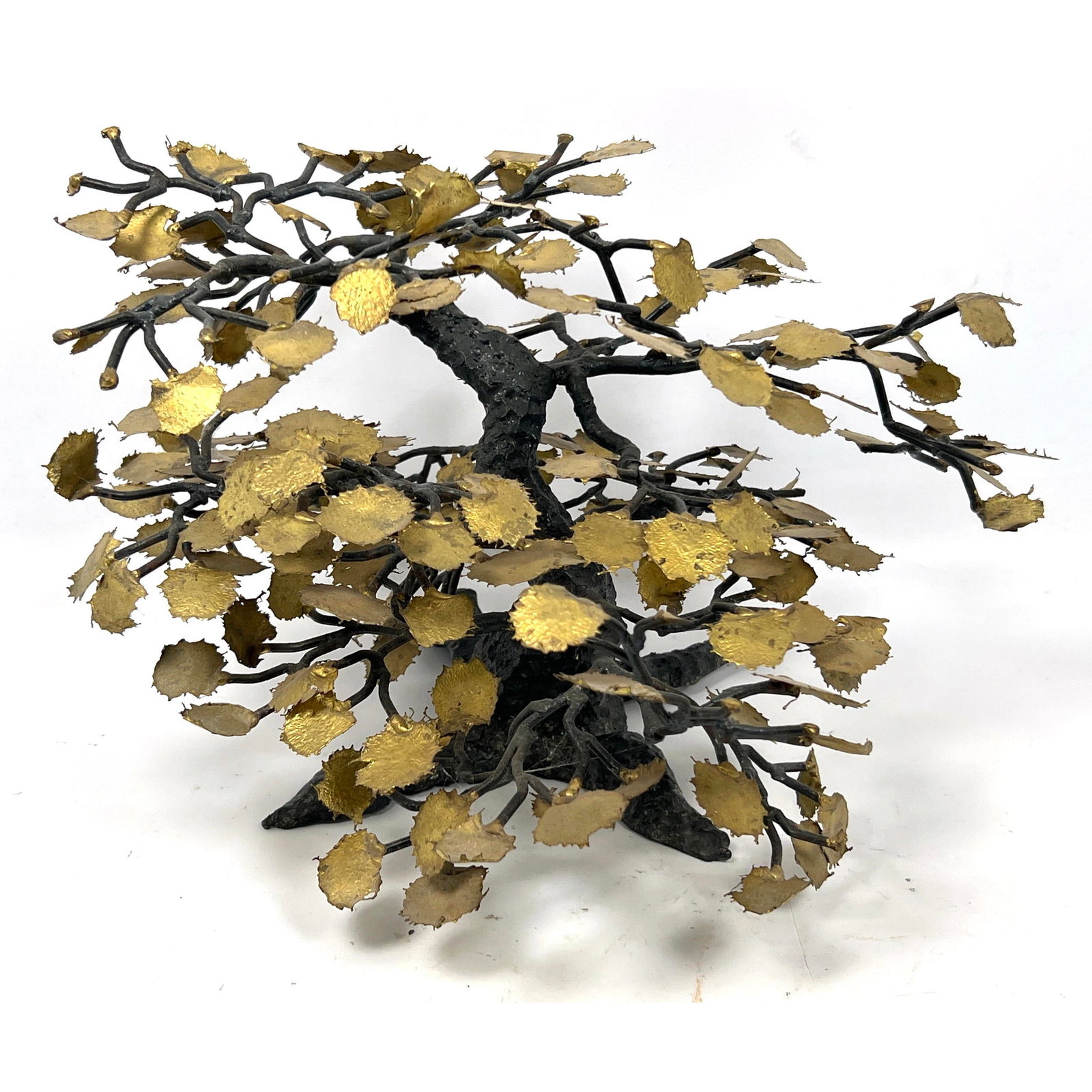 Signed AA Mixed Metal Modernist Tree Sculpture.  Artist's Mark (1 of 11)