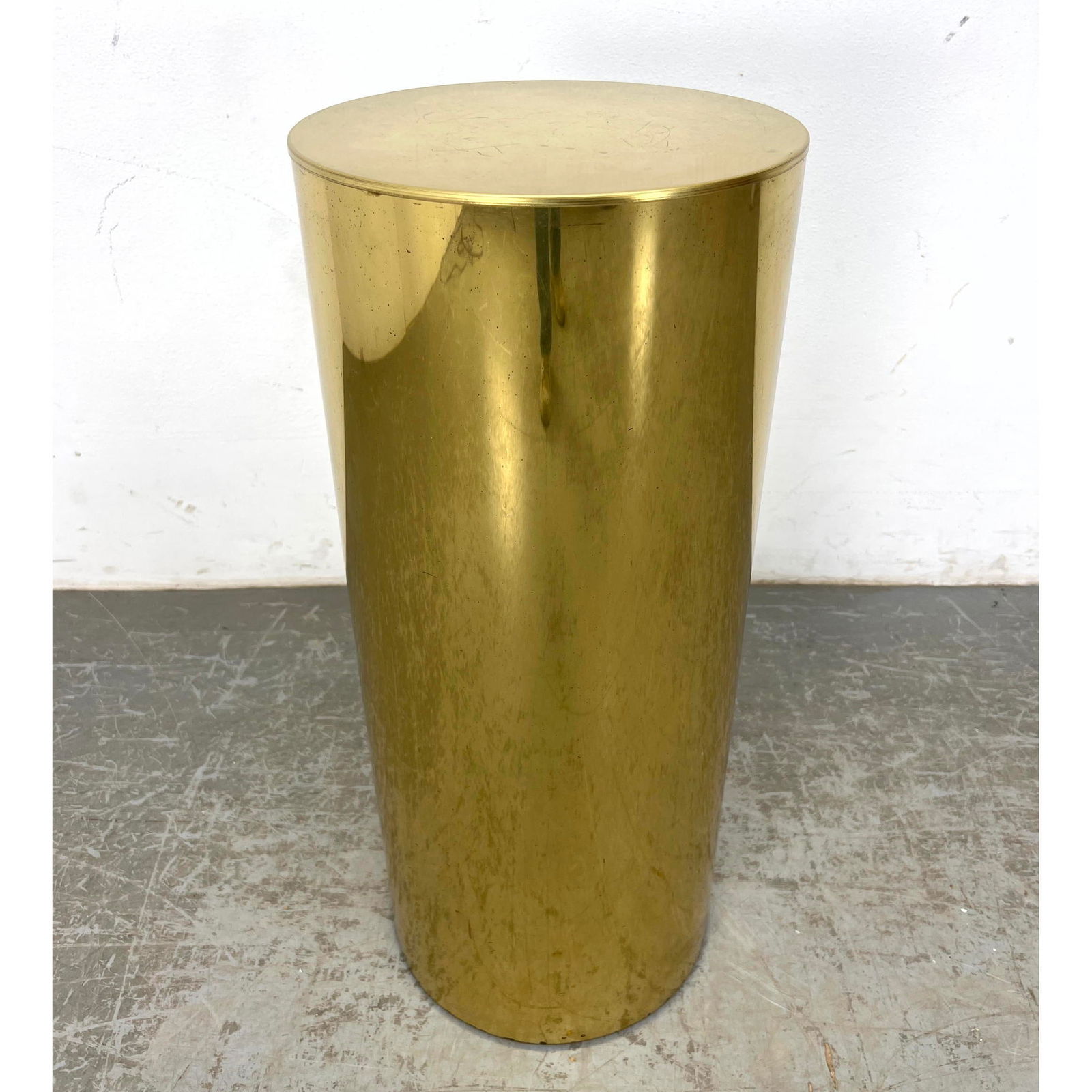 C JERE Signed Brass Display Pedestal. Modernist Column Form. Signed. (1 of 8)