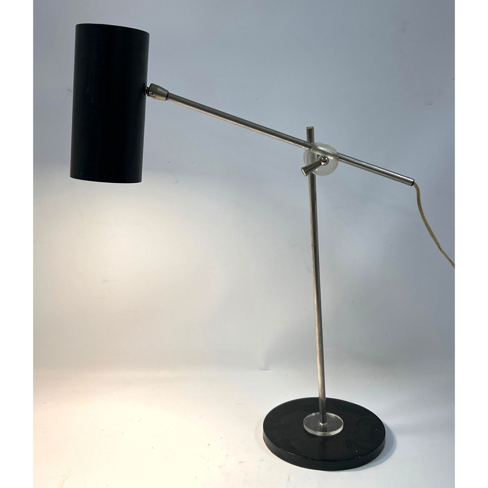 Black Shade Chrome Modernist Desk Task Lamp. Adjustable height. Laurel Label. Floris Fiedeldij style (1 of 12)