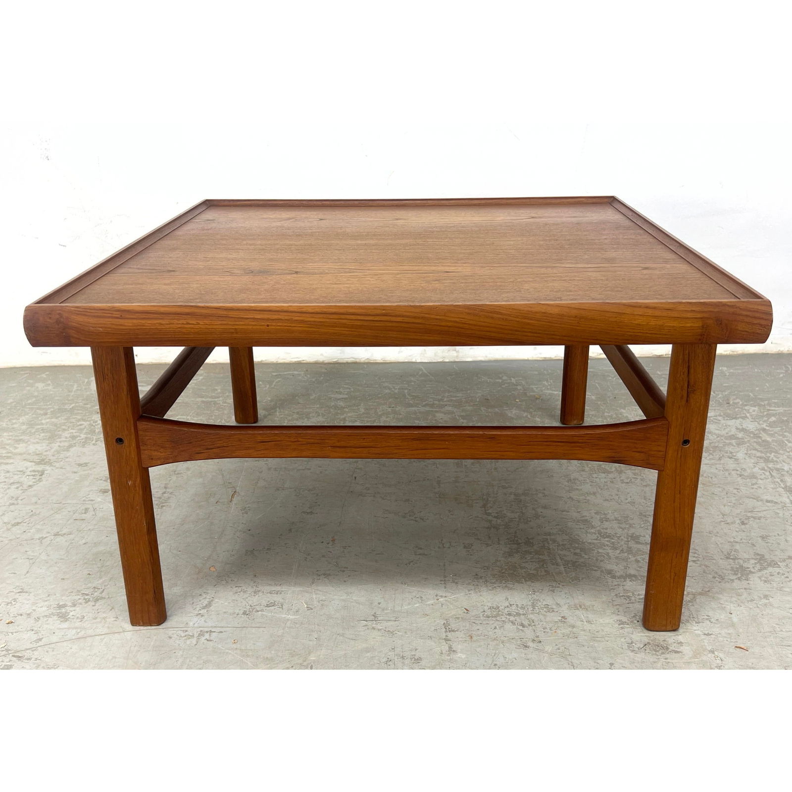 Moreddi Danish Modern Teak Square Table Raised Lip. Unmarked. (1 of 10)