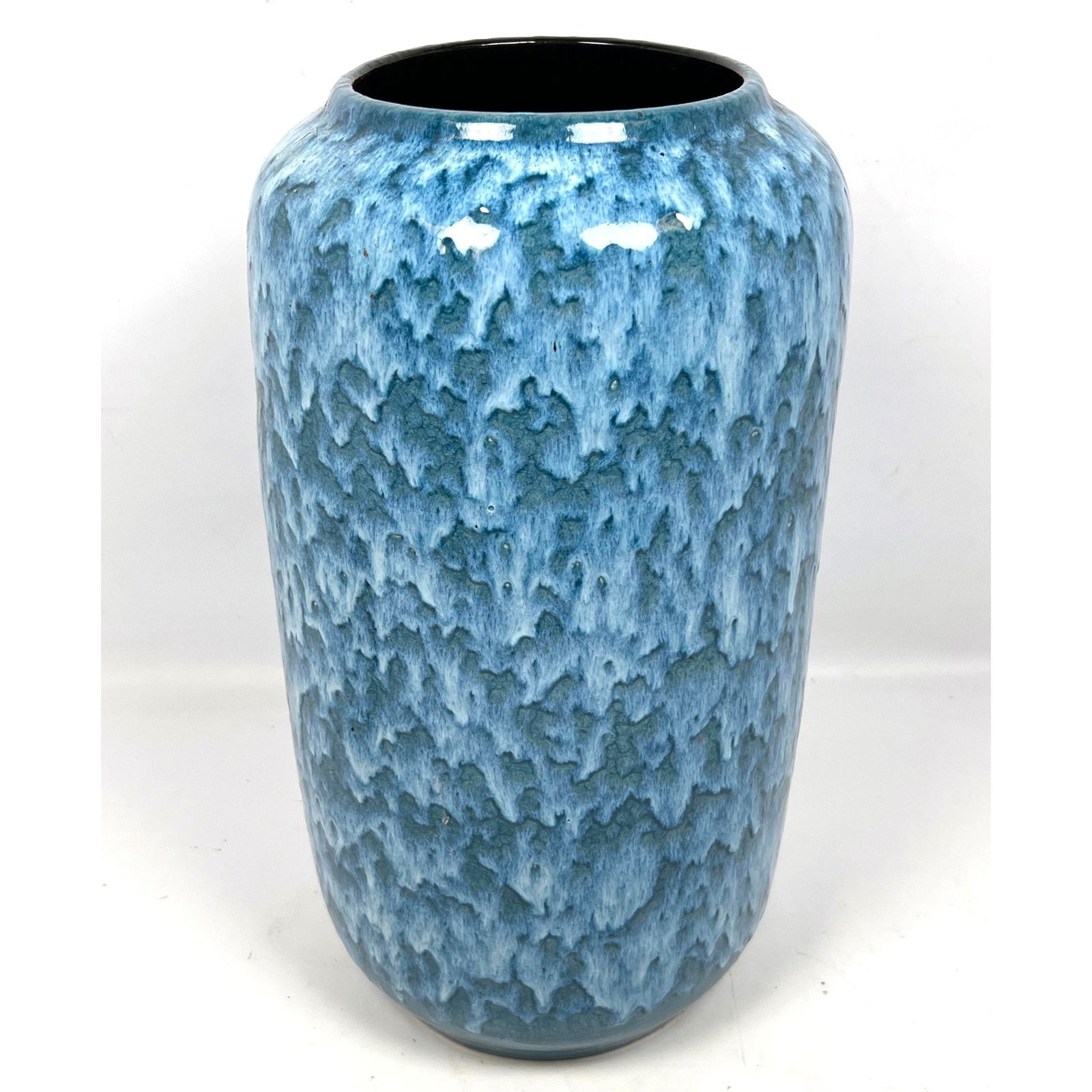 SCHEURICH europ linie Blue Glazed Pottery Vase.  German MCM Art Pottery. Label. (1 of 9)