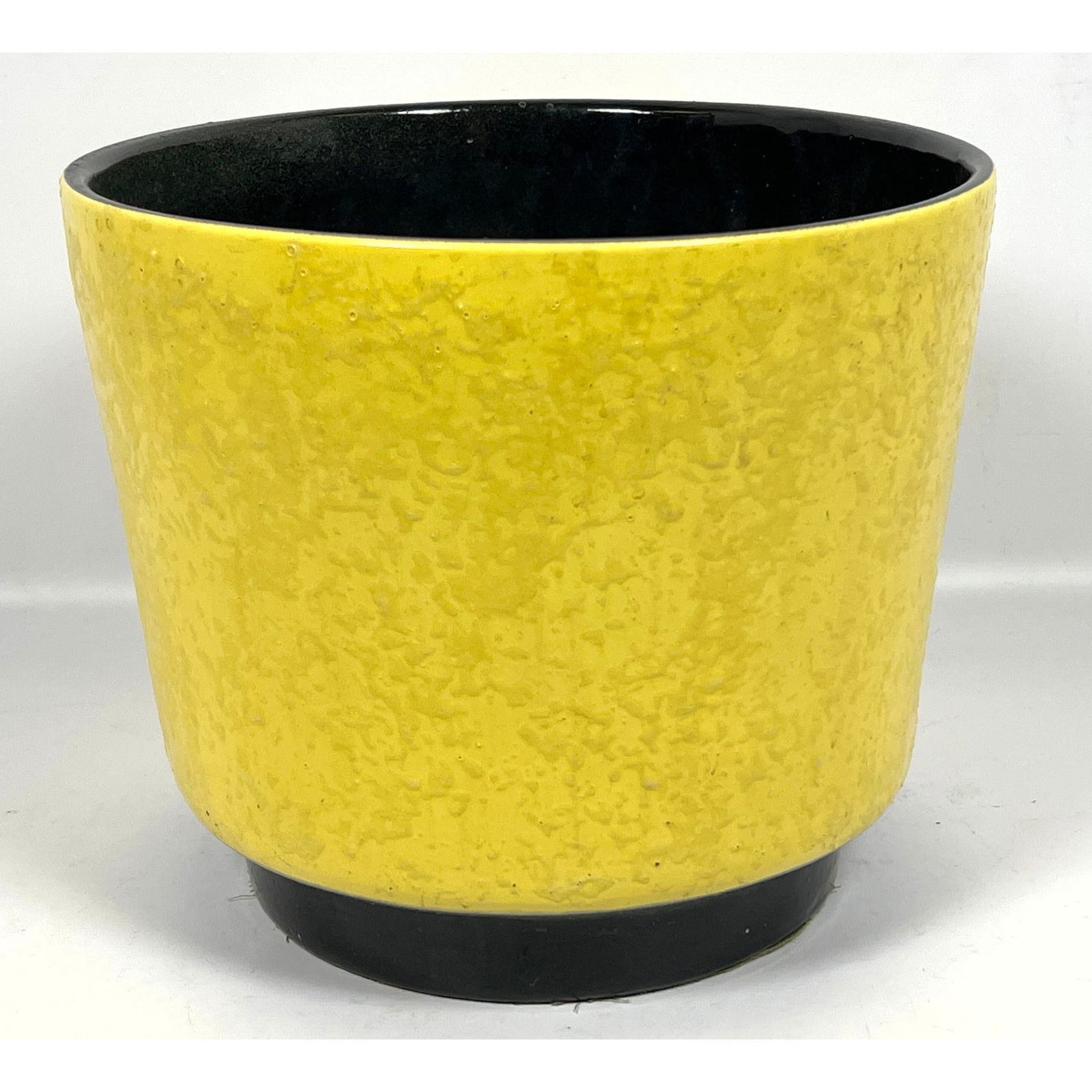 Mid Century Yellow Glazed Ceramic Planter Pot.  Nice glaze. (1 of 9)