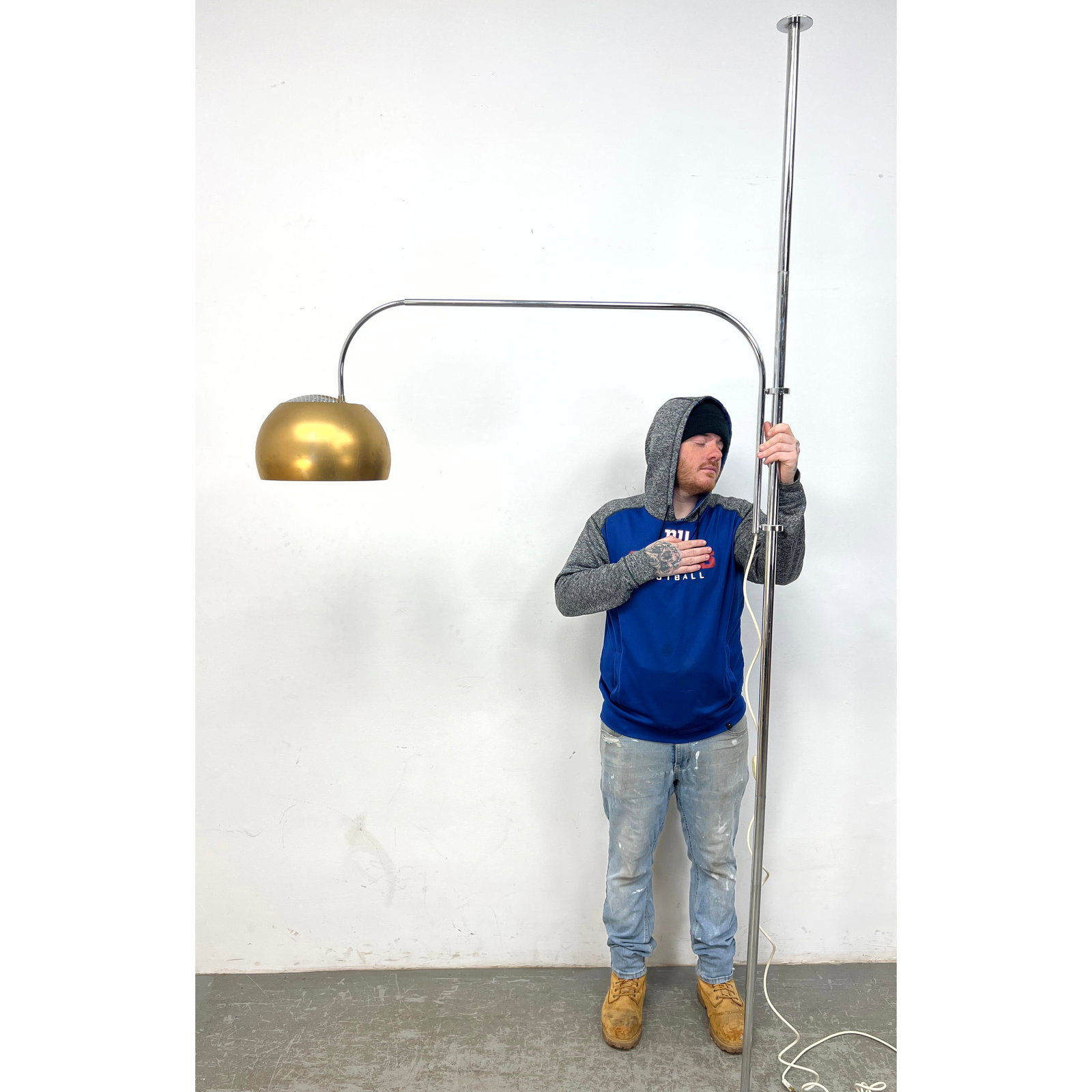 Pirro Cuniberti Style Adjustable Arc Floor Lamp. with Pole support. (1 of 13)