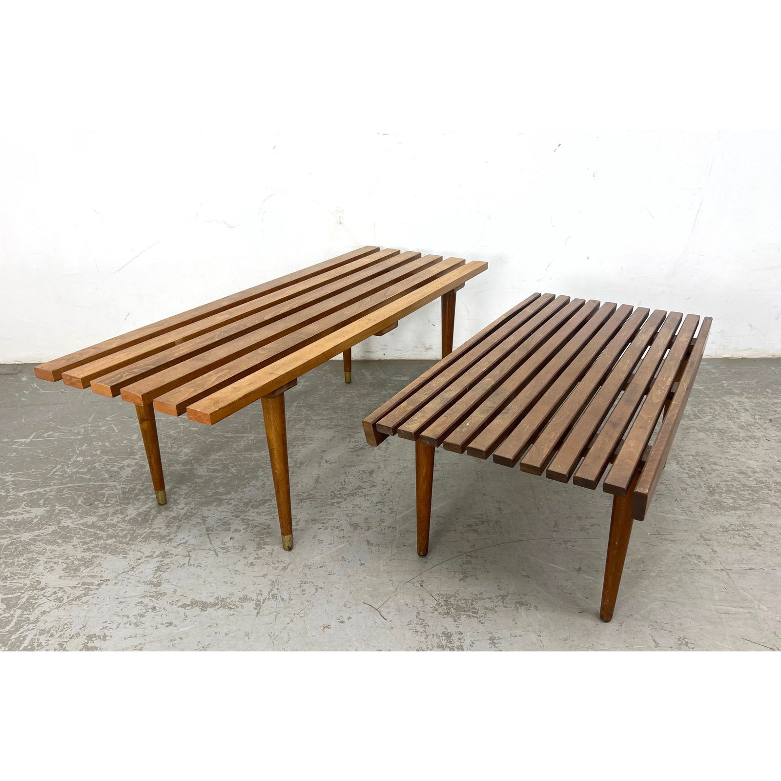 2pcs Mid Century Modern Slat Benches. (1 of 12)