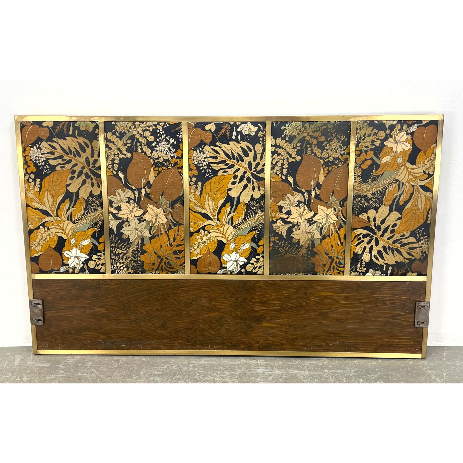 Custom Fabric Panel Modern Queen Headboard. Tropical Floral Fabric Panels in metal frame. (1 of 13)