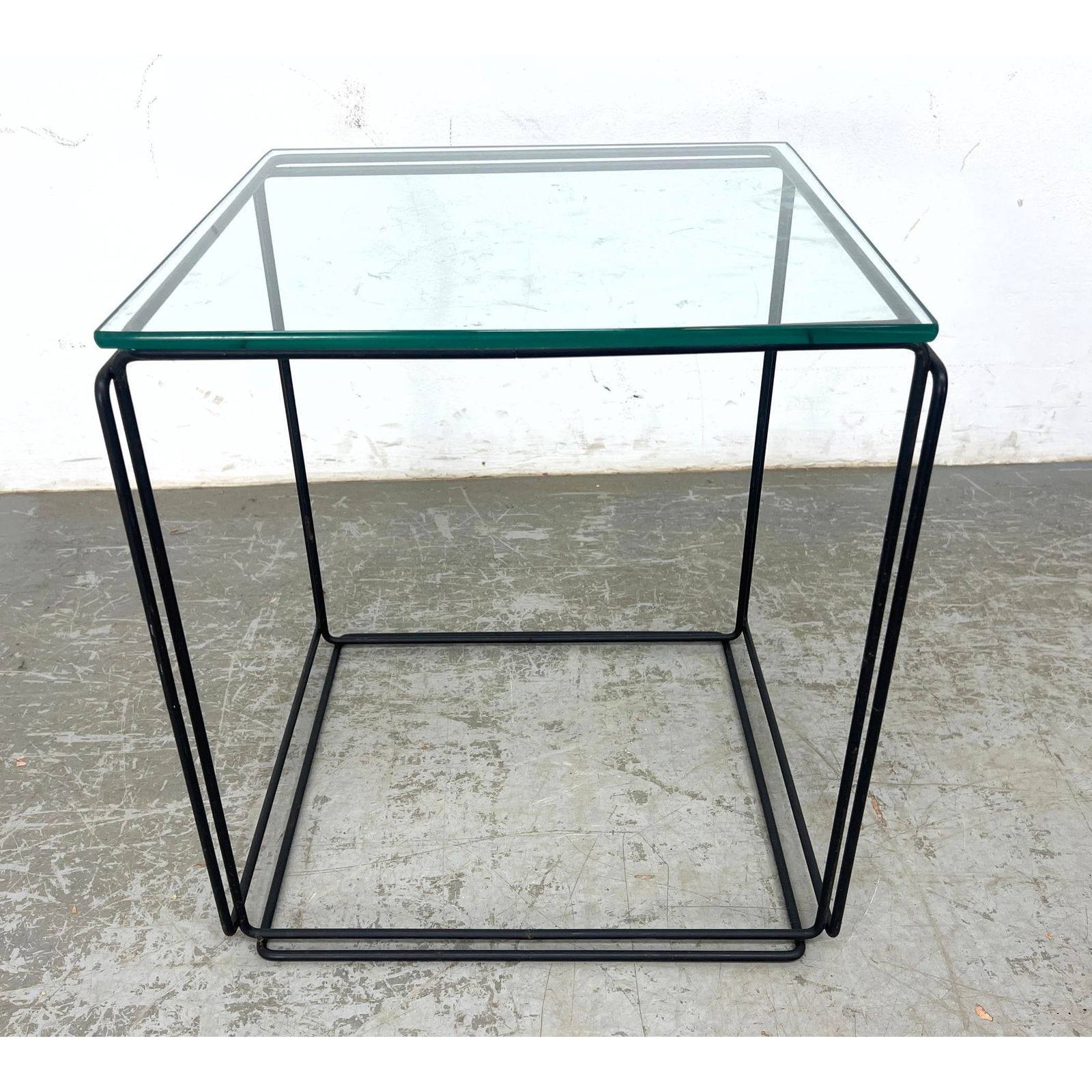 Mid Century Max Sauze Isosceles Glass Top Side Table (1 of 8)