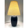 Gunnar and Lotte Bostlund blue ceramic table lamp with original fiberglass and corded shade.
