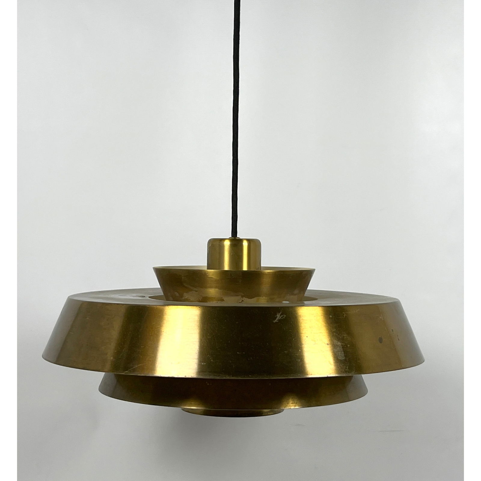 Nova Brass Hanging Lamp Light. JO HAMMERBORG for FOG and MORUP.: Nova Brass Hanging Lamp Light. JO HAMMERBORG for FOG and MORUP. Dimensions: Height: 30 inches, Width: 16 inches, Depth: 16 inches. --- US Packing and Shipping charge: In house shipping available. Will