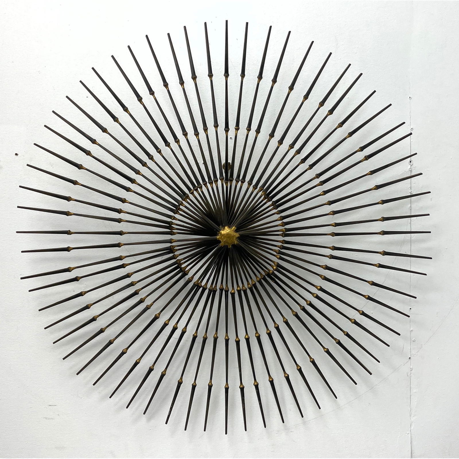 Large Brutalist Welded Metal Cut Nail Sculpture Wall Sculpture  Hanging. Modernist Star Burst. Sun B (1 of 10)