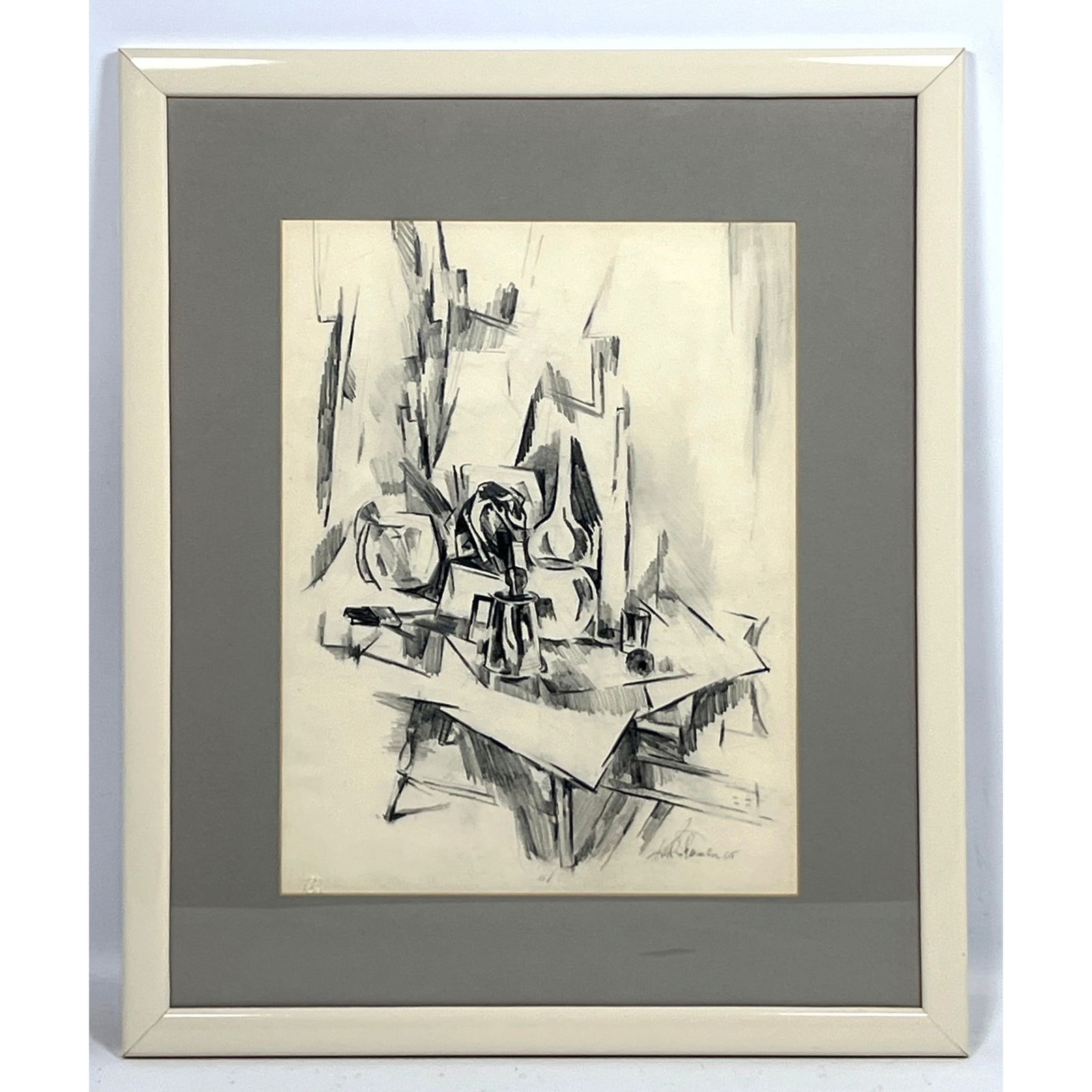 Karl Sherman Drawing.  Abstract Still Life. signed 68 (1 of 8)
