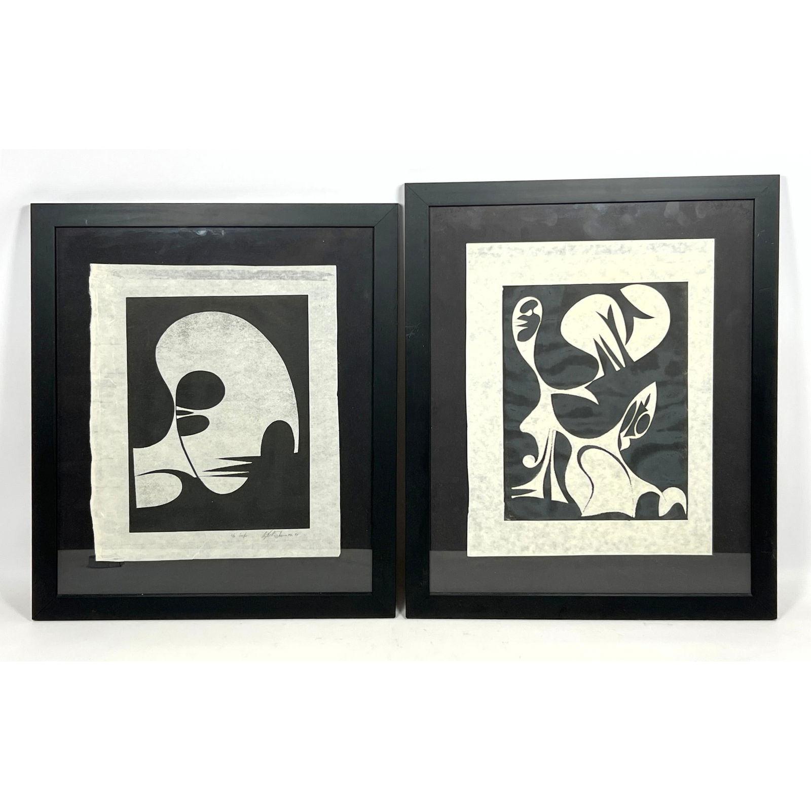 2pcs Abstract Modern Karl Sherman Lithographs. Signed 1/0 imp 71 and Unsigned. (1 of 10)